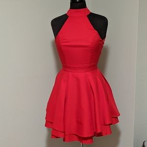 Lulu's open back red dress